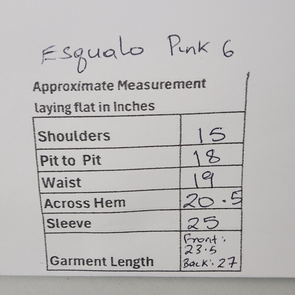 Esqualo Fuchsia Satin V-Neck Blouse Size 6 - Picture 10 of 10